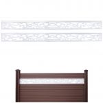 Set 2x listelli decorativi per pannello frangivento fendivista Sarthe legno alluminio bianco