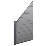 Pannello supplementare frangivento fendivista obliquo sx privacy Sarthe WPC alluminio premium 95cm grigio