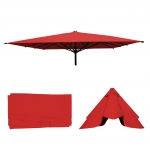 Telo copertura ombrellone HWC-D20 poliestere 5x5m rosso