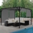 Gazebo pergola regolabile baldacchino moderno elegante giardino patio Baia acciaio poliestere 4x3m grigio