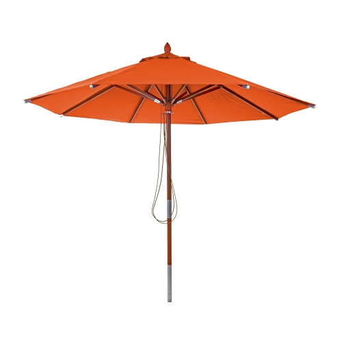 Ombrellone parasole rotondo HWC-C57 legno alluminio tessuto 300g/m 3m arancione