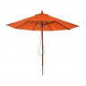 Ombrellone parasole rotondo HWC-C57 legno alluminio tessuto 300g/m 3m arancione