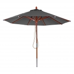 Ombrellone parasole rotondo HWC-C57 legno alluminio tessuto 300g/m 3m antracite