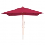 Ombrellone parasole quadrato HWC-C57 legno alluminio tessuto 300g/m 3x3m bordeaux