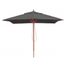 Ombrellone parasole quadrato HWC-C57 legno alluminio tessuto 300g/m 3x3m antracite