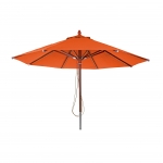 Ombrellone parasole rotondo HWC-C57 legno alluminio tessuto 300g/m 4m arancione