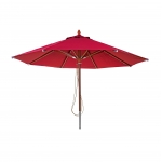 Ombrellone parasole rotondo HWC-C57 legno alluminio tessuto 300g/m 4m bordeaux