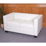 Serie Lille M65 divano sofa 2 posti 75x137x70cm ecopelle bianco