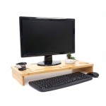 Supporto tavolino schermo monitor organizer HWC-E85 bambù 31x65x9cm
