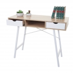Scrivania consolle tavolino sideboard HWC-E92 legno effetto 3D 100x40cm bianco legno