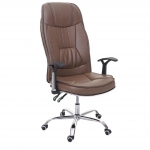 Poltrona sedia da ufficio ergonomica girevole HWC-F14 ecopelle marrone
