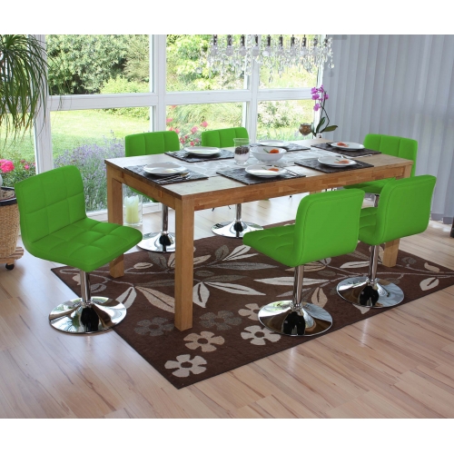 Set 6x sedie lounge girevole elegante imbottita Kavala ecopelle 49x45x80cm verde