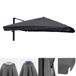 Telo copertura per ombrelloni quadrati decentrati 295x295cm volante antracite