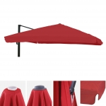 Telo copertura per ombrelloni rettangolari decentrati 395x295cm volante rosso