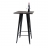 Tavolo tavolino bar quadrato design industriale HWC-A73 107x60x60cm legno metallo nero