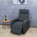 Poltrona relax reclinabile TV HWC-F76 design moderno 102x67x90cm tessuto grigio