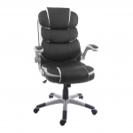 Poltrona sedia ufficio girevole HWC-F80 ergonomica ecopelle nero