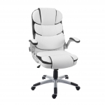 Poltrona sedia ufficio girevole HWC-F80 ergonomica ecopelle bianco