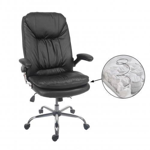 Poltrona sedia ufficio girevole regolabile HWC-F81 ecopelle 76x72x107-117cm nero