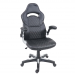 Poltrona sedia ufficio girevole HWC-F87 ergonomica ecopelle nero