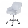 Poltrona sedia ufficio girevole HWC-F82 velluto 56x54x77-87cm grigio