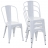 Set 4x sedie bar bistrot impilabili design industriale HWC-A73 metallo verniciato bianco