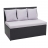 Divano sof esterno 2 posti giardino HWC-G16 acciaio polyrattan nero cuscino grigio chiaro