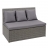 Divano sof esterno 2 posti giardino HWC-G16 acciaio polyrattan grigio cuscino grigio scuro
