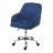 Poltrona sedia ufficio girevole HWC-F82 velluto 56x54x77-87cm blu