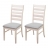 Set 2x sedie cucina HWC-G47 legno massello struttura chiara cuscino grigio