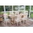 Set 6x sedie cucina HWC-G47 legno massello struttura chiara cuscino grigio