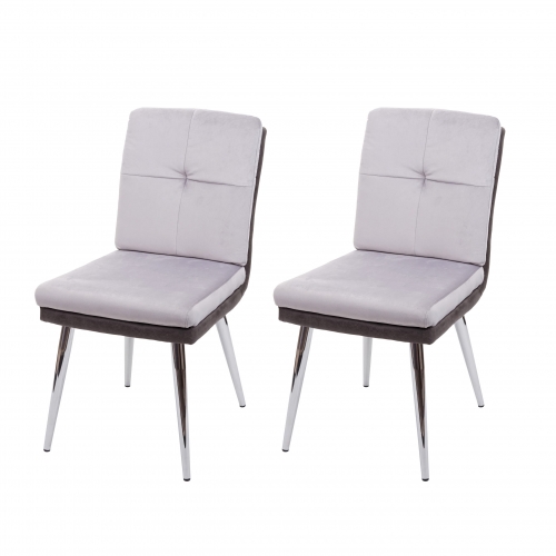 Set 2x sedie lounge sala pranzo moderno HWC-G48 velluto ecopelle grigio