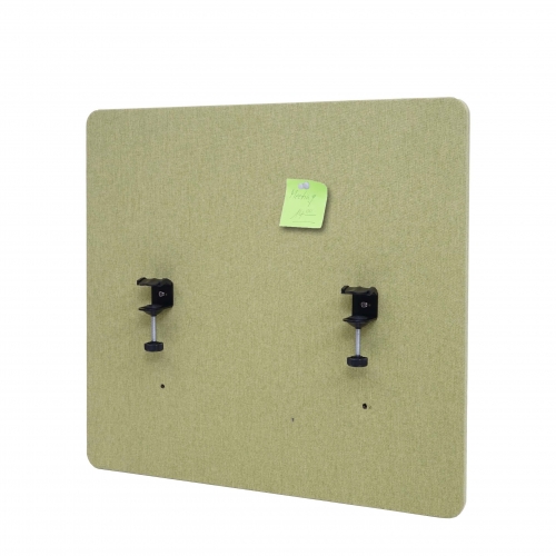 Divisorio schermo privacy da tavolo bacheca acustico HWC-G75 tessuto 65x60cm verde