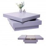 Tavolino salotto quadrato divano elegante HWC-G83 MDF 70x70x30cm grigio