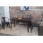 Set tavolo con panca a 2 posti e 2x sedie design industriale HWC-H10 acciaio verniciato legno di olmo grigio