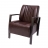 Poltrona lounge design industriale HWC-H10 acciaio verniciato ecopelle marrone