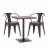 Set tavolo bistro e 2x sedie design industriale HWC-H10d tavolo marrone ecopelle grigio