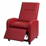 Poltrona relax reclinabile TV HWC-H18 regolabile ecopelle 75x70x99cm rosso