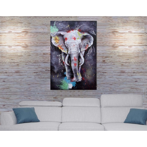 Dipinto a mano pittura ad olio su tela HWC-H25 150x100cm elefante