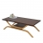 Tavolino soggiorno salotto caff HWC-H38 legno massello 48x110x35cm color rovere