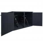 Garage armadio biciclette con serratura HWC-H60 legno box doppio 200x200x151cm antracite