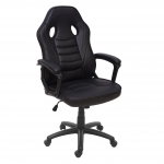 Poltrona sedia ufficio girevole regolabile HWC-F59 ergonomica ecopelle nero