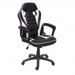 Poltrona sedia ufficio girevole regolabile HWC-F59 ergonomica ecopelle nero e bianco