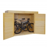 Garage armadio per 2 biciclette con serratura HWC-H63 legno 100x204x150cm marrone