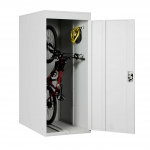Garage armadio per biciclette con serratura HWC-H66 metallo verniciato box singolo grigio chiaro