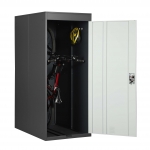 Garage armadio per biciclette con serratura HWC-H66 metallo verniciato box singolo antracite grigio