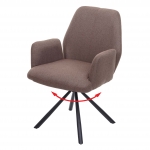 Sedia con braccioli HWC-H71 acciaio tessuto con seduta girevole marrone