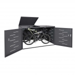 Garage armadio per biciclette con serratura HWC-H80 acciaio 100x191x118cm antracite