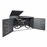 Garage armadio per biciclette con serratura HWC-H80 acciaio 150x200x118cm antracite