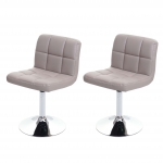 Set 2x sedie lounge Kavala ecopelle 49x45x80cm grigio tortora